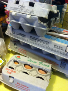 Eggs waiting to be eggshells waiting to be supplements.