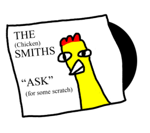 The Smiths as chickens