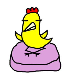 meditating chicken